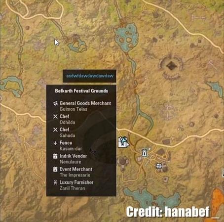 ESO Events 2022 Zeal of Zenithar Guide - Belkarth Festival Ground location